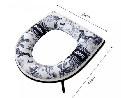 Bathroom Toilet Seat Closestool Washable Soft Warmer Mat Cover Pad Cushion Cover