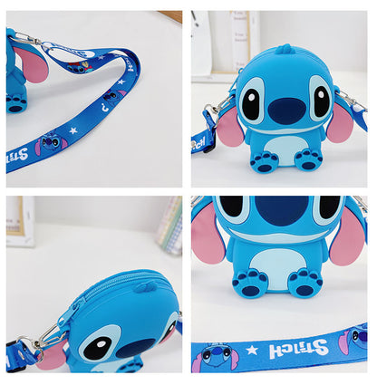 Kids Purse Girls Silicone Mini Children's Coin Purse Cute Cartoon Shoulder Bag Crossbody Bag Accessories Bags Adjustable Strap for Kids Gift Travel Holiday (White Cat)
