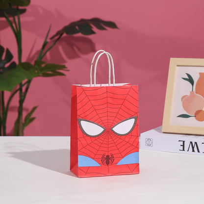 18 Pieces Princess Pink Kraft Paper Bags for Girls Gifts Party Favor Goodie  Treat Bags With Handle for Christmas,Birthday,and Celebrations Party Supplies(Spiderman）