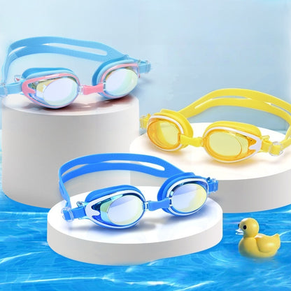Comfortable Anti-fog Swimming Goggles with case Waterproof UV Protection For Kids Boys Girls Soft Silicone Seals For Comfort Perfect For Lap Triathlon Training & Aquatic Sports（C)