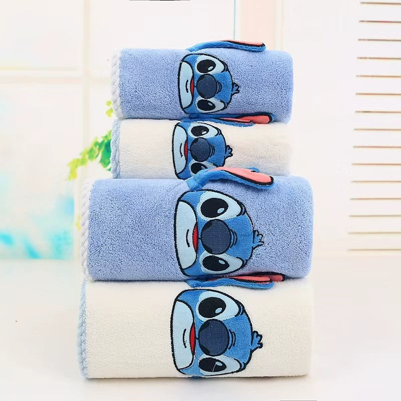 Stitch Microfibre Hand Face Towels for Bathroom, Super Soft Fluffy Hand Towels, Super Water Absorbent & Quick Dry Towels, 35x75cm