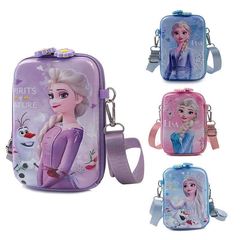 Kids Purse Girls Silicone Mini Children's Coin Purse Cute Cartoon Shoulder Bag Crossbody Bag Accessories Bags Adjustable Strap for Kids Gift Travel Holiday (Blue Frozen)
