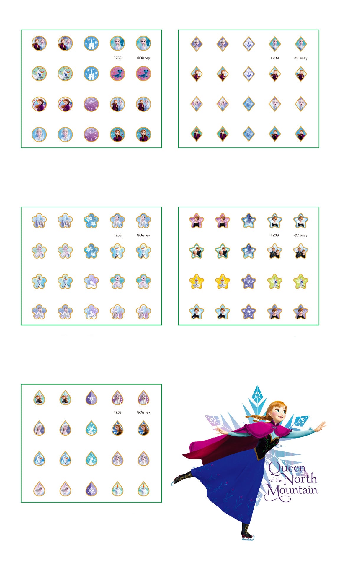 5 Sheets Toddlers Princess Elsa Minnie Kids Girls Nail Stickers Earring Stickers Art Decal Party Bag Fillers Decor for Kids Girls Birthday Gift