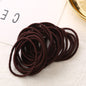 50Pcs Girls Women 2.5mm Thin School Uniform Endless Hair Elastics Bobbles Hair Ties Bands Ponios Ponytail Holders