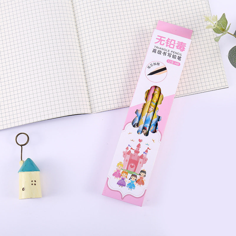 12 Pack Princess Spider HB Pencils with erasers Kids Children Party Bag Fillers School Office
