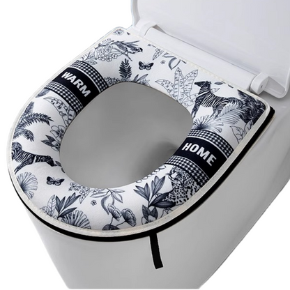 Bathroom Toilet Seat Closestool Washable reusable Soft Warmer Mat Cover Pad Cushion Cover by static