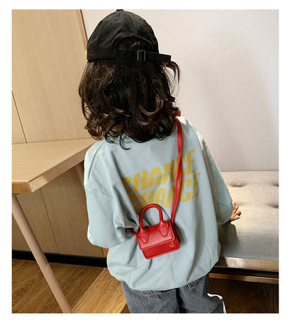 Shoulder Bag Girls Kids Children Handbags Portable Mini Coin Purse Messenger Crossbody Bag PU Mini Flip Bag Makeup Accessories Bags Gift Travel Holiday little small 9 * 4 * 13