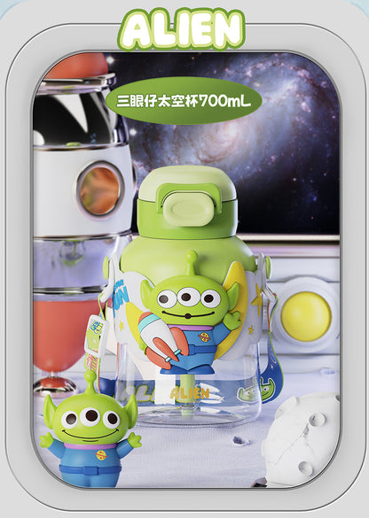 Buzz Frozen Spiderman Water Bottle Reusable Kids 700ml PP with Two Lids Leak Proof with straw Lid BPA Free Drinking bottle(Buzz)