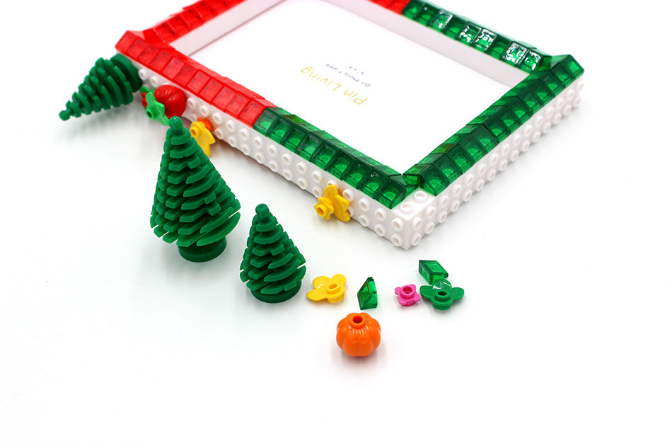 Photo Frame Christmas Tree DIY Colourful Bricks Picture Frames for Desk Decor Family Friends Kids Gifts 7x5 Portrait & Landscape Creative Crafts Gift Set Boys Girls (Christmas 7X5(12.7*17.8))