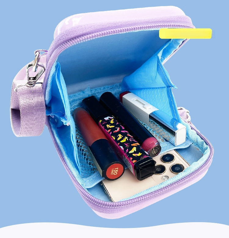 Kids Purse Girls Silicone Mini Children's Coin Purse Cute Cartoon Shoulder Bag Crossbody Bag Accessories Bags Adjustable Strap for Kids Gift Travel Holiday (Purple Frozen)