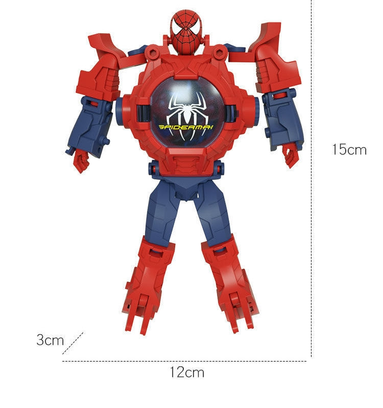 Superhero Robert Watch with 24 Super Projection Cartoon Hero Figurines Princess, Electronic Watch for Boys Girls Projector 3D Watch