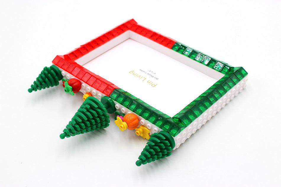 Photo Frame Christmas Tree DIY Colourful Bricks Picture Frames for Desk Decor Family Friends Kids Gifts 7x5 Portrait & Landscape Creative Crafts Gift Set Boys Girls (Christmas 7X5(12.7*17.8))