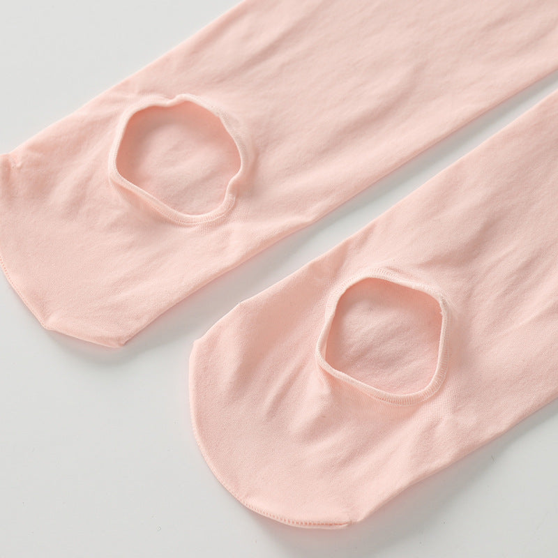 50 Denier Dance Ballet Tights Girls Womens Convertible Stretch Transition Footed Tights with Holes Ultra-soft Ballet Tights