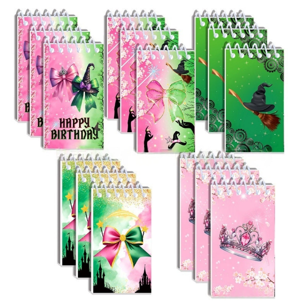 10 Pack Pocket Notebook Small Spiral 10 * 6CM Mini Notepad Princess Kids Colorful Memo Bulk Wired Lined for School Office Supplies Birthday Party Bag Fillers (Witch)