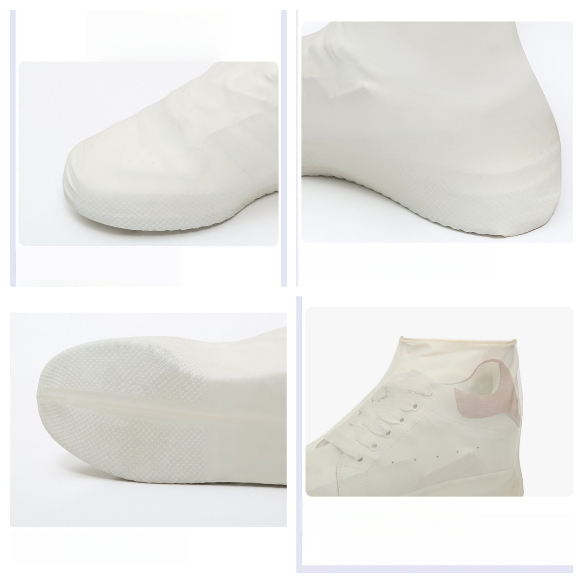 2pcs Rain Shoe Covers Latex Waterproof Shoe Covers Unisex Shoes Protectors Reusable Non-Slip Rain Boot Overshoes Walking Shoes Accessories