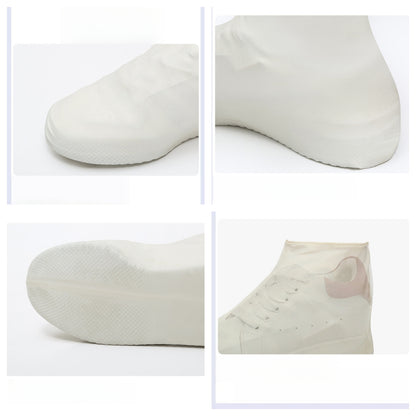 2pcs Rain Shoe Covers Latex Waterproof Shoe Covers Unisex Shoes Protectors Reusable Non-Slip Rain Boot Overshoes Walking Shoes Accessories