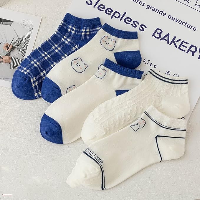 10 Pairs Ladies Ankle Socks low cut Trainer Socks Cotton Multipack heart animal Breathable Lightweight Sport Socks Casual Wear Gifts for Women