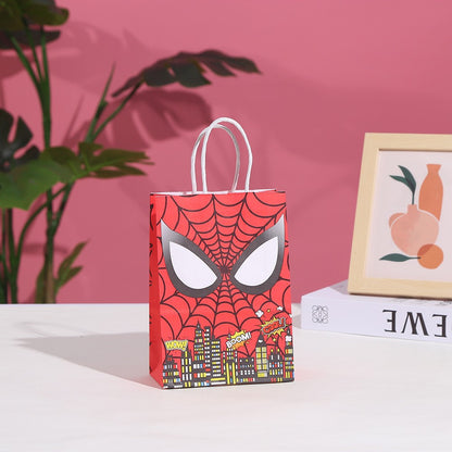 18 Pieces Princess Pink Kraft Paper Bags for Girls Gifts Party Favor Goodie  Treat Bags With Handle for Christmas,Birthday,and Celebrations Party Supplies(Spiderman）