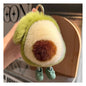 Cute Avocado cat paws panda Plush Keychain, Fluffy faux fur Decorative Key Ring Accessory for Women's Bags, Backpack and Purses (Avocado)