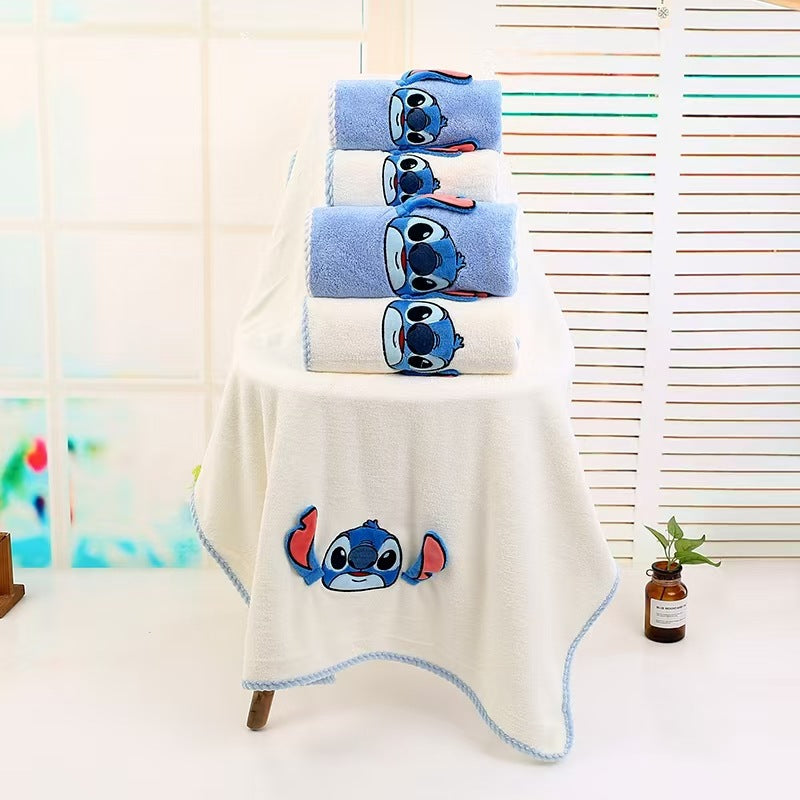 Stitch Microfibre Hand Face Towels for Bathroom, Super Soft Fluffy Hand Towels, Super Water Absorbent & Quick Dry Towels, 35x75cm