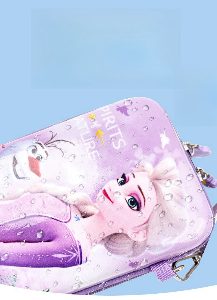 Kids Purse Girls Silicone Mini Children's Coin Purse Cute Cartoon Shoulder Bag Crossbody Bag Accessories Bags Adjustable Strap for Kids Gift Travel Holiday (Purple Frozen)