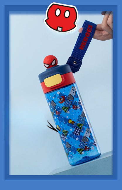 Water Bottle Reusable Kids 520ml PP with Two Lids Leak Proof with straw Lid BPA Free Drinking