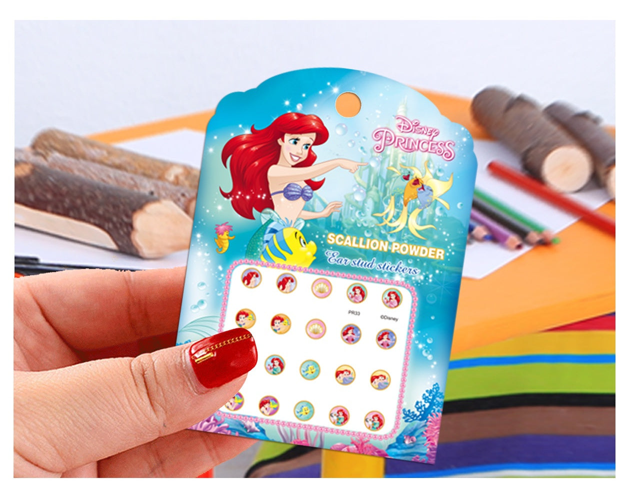 5 Sheets Toddlers Princess Elsa Minnie Kids Girls Nail Stickers Earring Stickers Art Decal Party Bag Fillers Decor for Kids Girls Birthday Gift