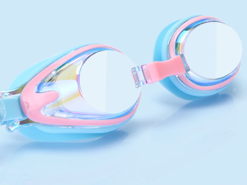 Comfortable Anti-fog Swimming Goggles with case Waterproof UV Protection For Kids Boys Girls Soft Silicone Seals For Comfort Perfect For Lap Triathlon Training & Aquatic Sports（C)