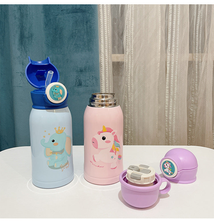 Kids Water Bottles for Girls, Stainless Steel Water Bottle for School, Vacuum Insulated, BPA-Free, Leak-Proof, Double-Walled, Metal Drink Bottle Hot Cold