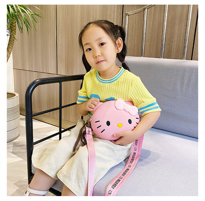 Kids Purse Girls Silicone Mini Children's Coin Purse Cute Cartoon Shoulder Bag Crossbody Bag Accessories Bags Adjustable Strap for Kids Gift Travel Holiday (Hello Kitty)