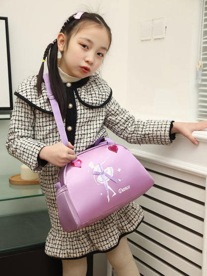Girls Kids Children Ballet Dance Bag, Pink Ballerina Handbag Tote Gymnastics Sports Duffel Bag, Crossbody Shoulder School Bag Light Weight Carry-on Luggage (Purple2)
