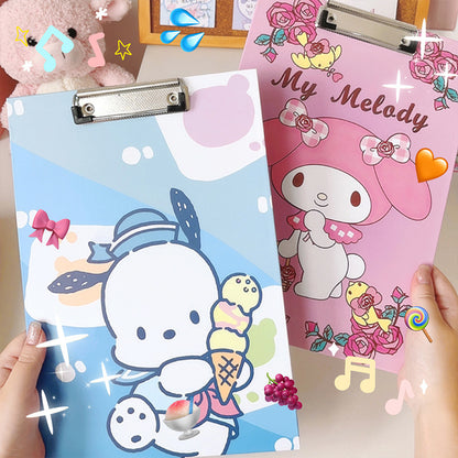 Wooden Clipboards Strong12.5 x 9 Inch A4 Size MClipboard Clipboards, Lightweight Wallets for Document Office School (Kuromi, A4)