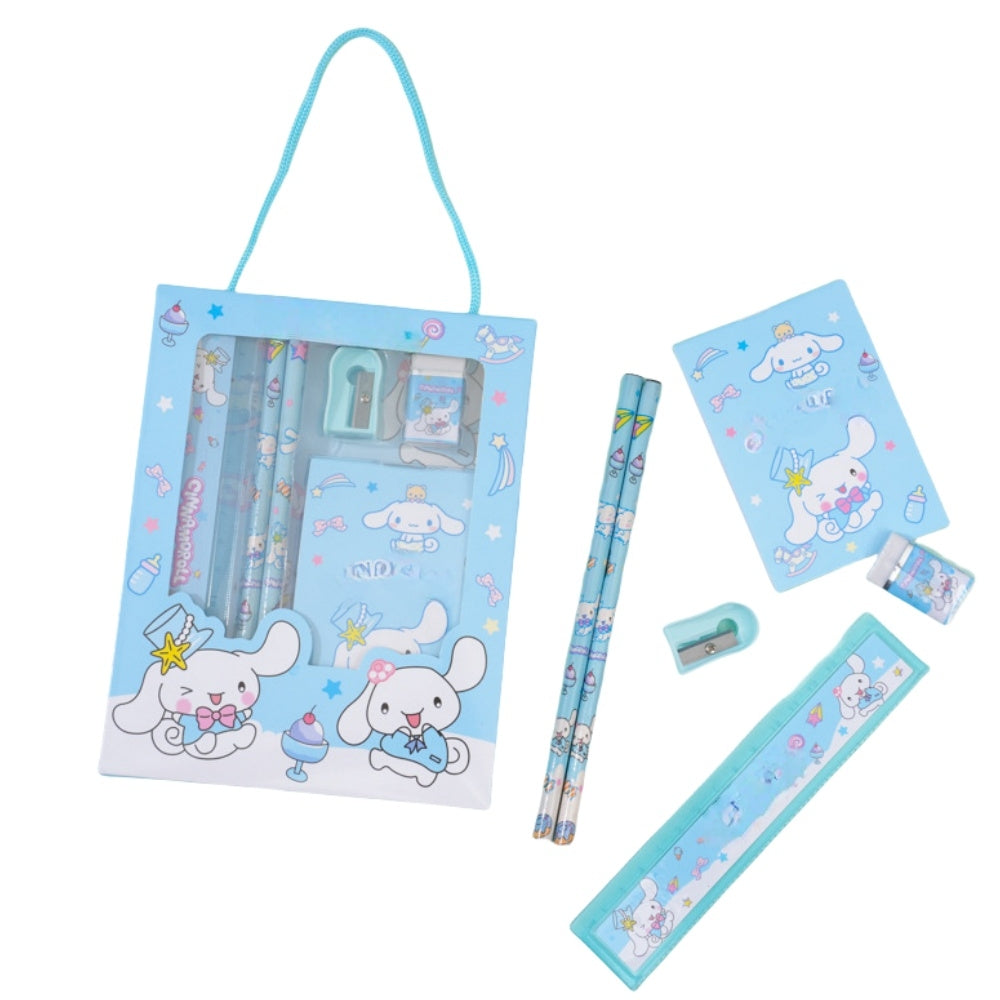 Capybara dog Stationery Set, School Stationery Set Include 2 Pencils, Ruler, Eraser and Pencil Sharpener, and notebook Birthday Gifts for Girls and Boys back to school（Cinnamoroll）