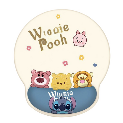 Cute Stitch Winnie Girls Boys Kids Women Mouse Mat Pad with Wrist Rest Computer PC Laptop Gaming Office School Study Home Desk Accessory