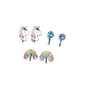 2/3 Pairs Kids Clip On Earrings, Girls Unicorn,Rainbow Butterfly, Cute Clip On Earrings Princess Jewelry,Clip-on Set for Kids Girls