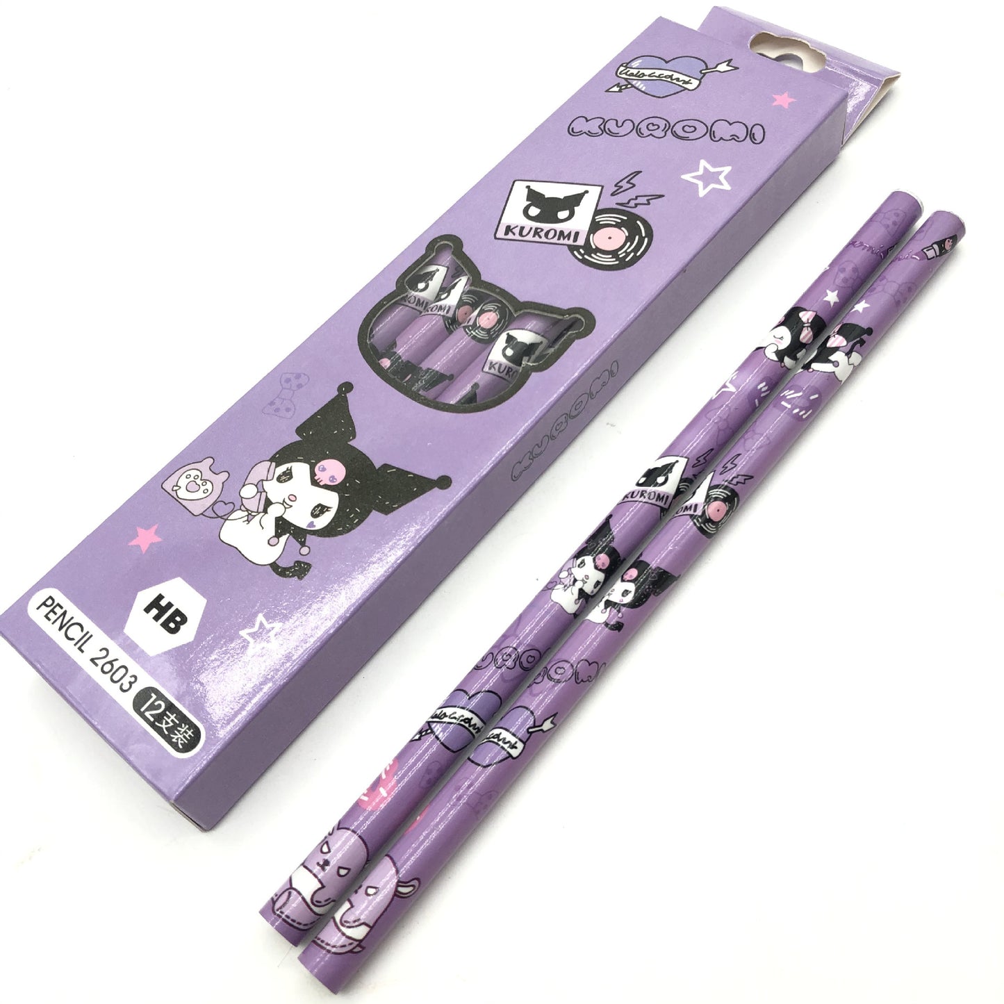 12 Pack Princess Spider HB Pencils with erasers Kids Children Party Bag Fillers School Office