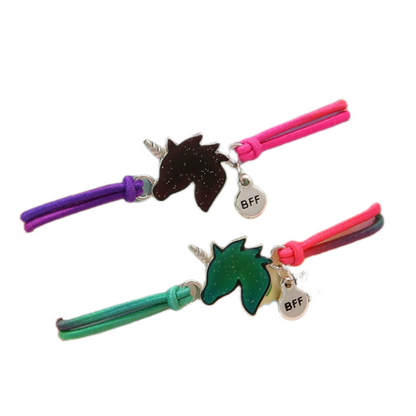 2/3Pcs Charm Best Friend Forever Unicorn Rainbow Heart Bracelets Gifts For Girls Women Birthday Christmas Graduation Bff Friendship Jewellery (Unicorn 2pcs)