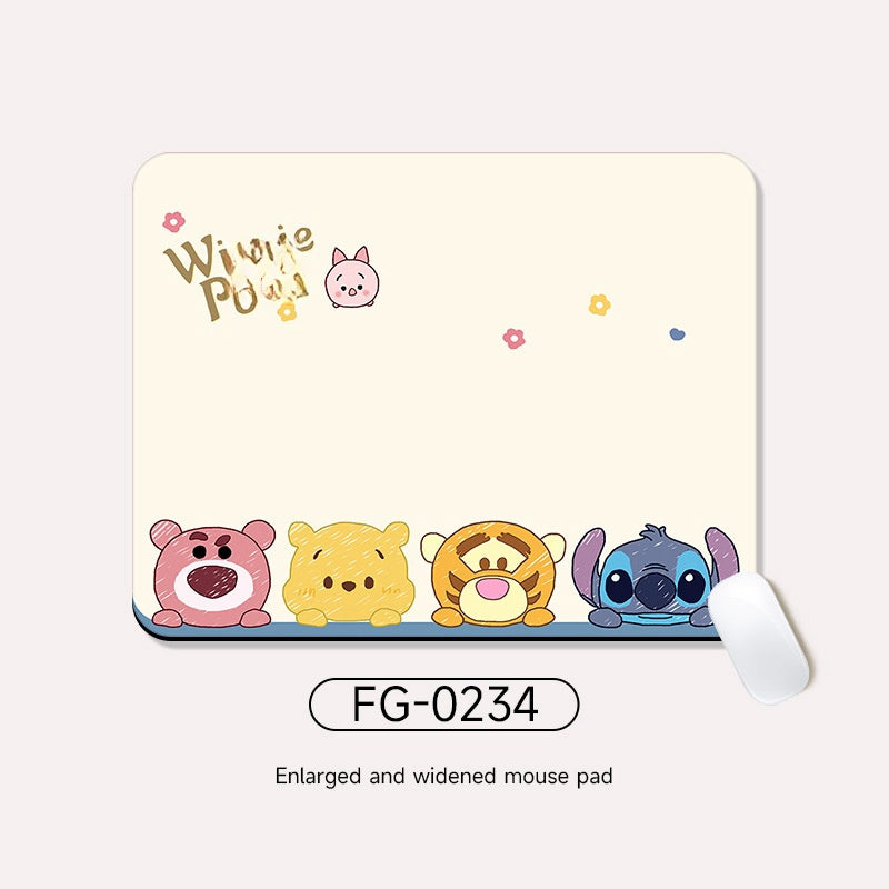 Cute Stitch Winnie Girls Boys Kids Women Mouse Mat Pad Computer PC Laptop Gaming Office School Study Home Desk Accessory(SET02)