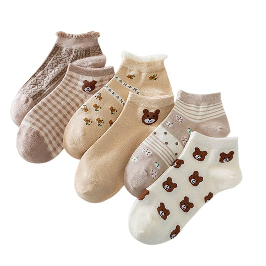 10 Pairs Ladies Ankle Socks low cut Trainer Socks Cotton Multipack heart animal Breathable Lightweight Sport Socks Casual Wear Gifts for Women