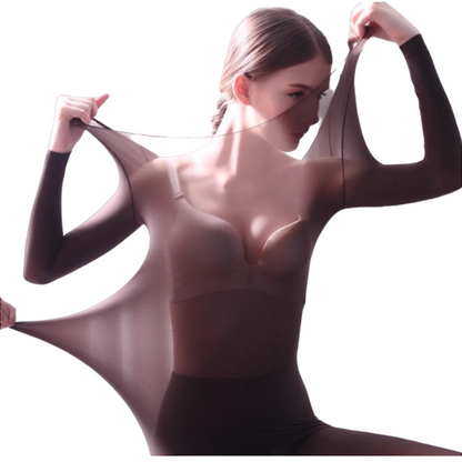Women Ladies Thermal Underwear Set Soft Winter Warm Large Elasticity Special heat self body shaping Base Layer Tops & Leggings (Nude, L(UK6-UK14))