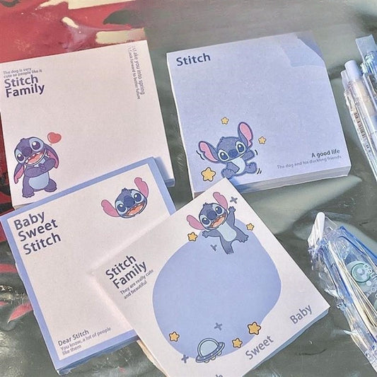 4PCS Stitch Sticky Notes, Self-Sticky Note Pads Multi Colors, School Supplies Office Products, Writing Memo for Holiday Shop, Party bag fillers Daily Life Organization for Kids 50 sheets per pad