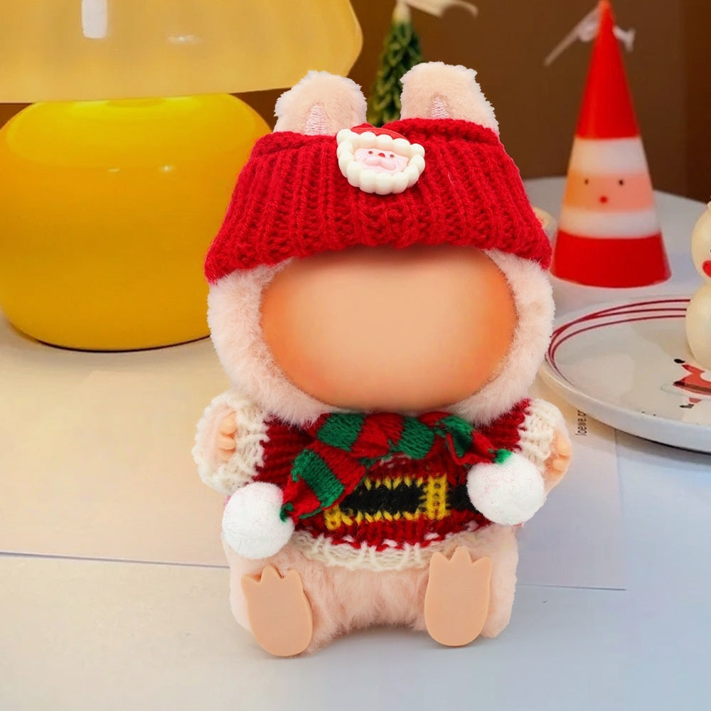 3Pcs Doll Clothes Compatible with 17cm Dolls, Christmas jumprt outfit Set Include,Pink Doll Outfit Accessories Sets Premium Outfit(No Doll)（Set 02）