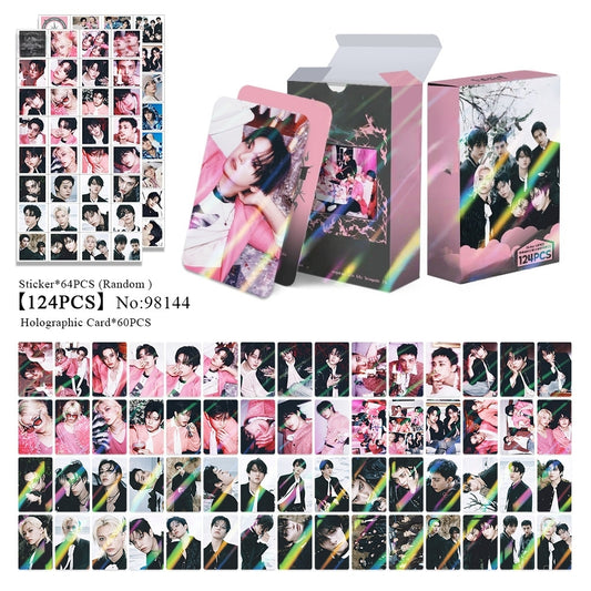 Kpop Hunters Photocards,Lomo card setwith free stickers,Waterproof Anime Character Collection Vinyl card postcards, gifts for Korean pop, anime lovers, girls (Boy 124pcs)