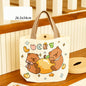 Capybara cute bear dog Tote Bag With Canvas Tote Bag Casual Reusable Shopping Bag With Washable Foldable Shopper Bag For Women Girls（Capybara）