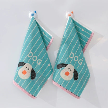 2PCS Children's Facial Towel, Kids Washcloth Towels, Cotton Kids Face Towels, Cute Kitty dog Hand Towel Set, Children Wash Cloths for Hand Face Shower, 35x 70 CM (Dog)