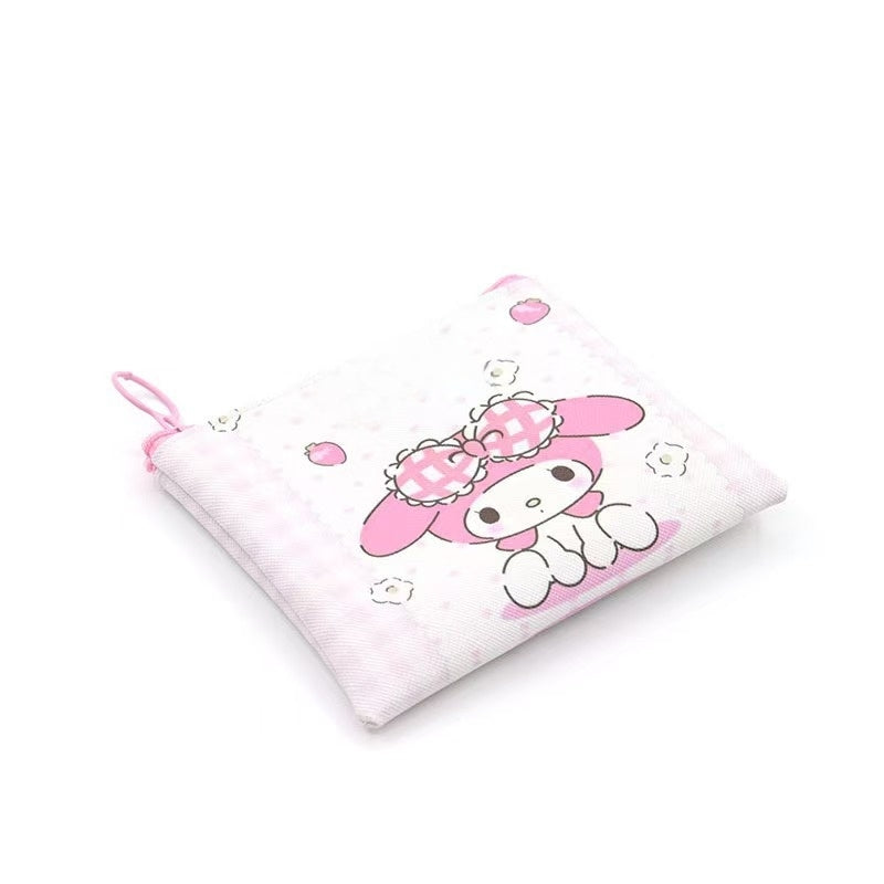 2 Pack Small Coin Purse, Cute Cartoon Wallet Mini Purse Holder for Women Girls Children, Oxford Pouch Small Change Bag for Coin, Credit Card, ID Card, Keys, Lipstick(Kuromi）