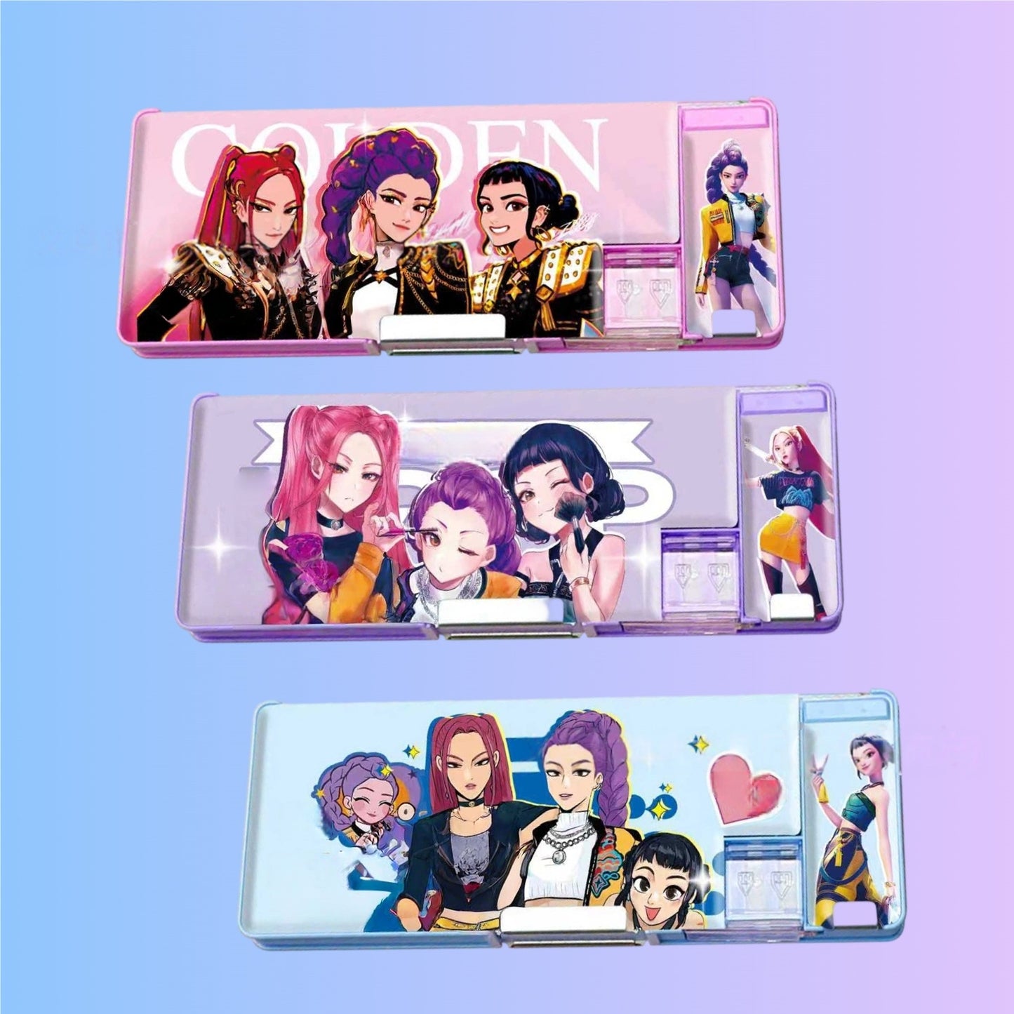 Kpop Pencil Pen Case,Office College School Pouch Holder Supplies Gifts Stationery Cosmetic (Kpop 1pcs (Random Color))