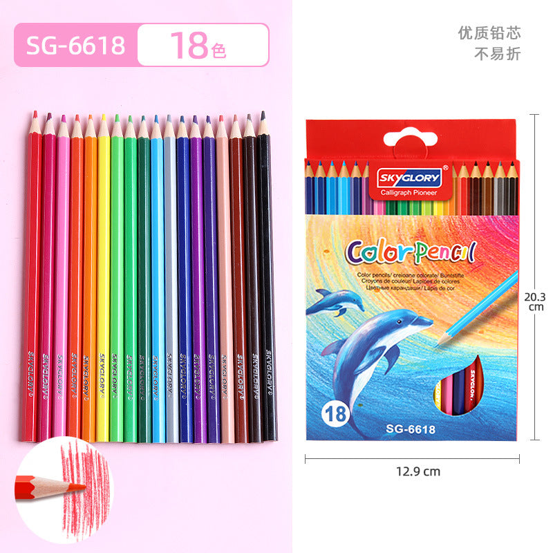 Kids Tropicolors Colouring Pencils 18/24 Colours Drawing Pencils for School Supplies and Home Arts Crafts Sets (18 Colours)