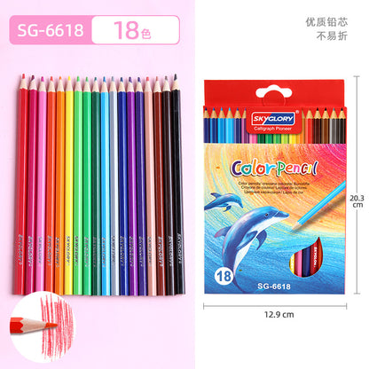 Kids Tropicolors Colouring Pencils 18/24 Colours Drawing Pencils for School Supplies and Home Arts Crafts Sets (18 Colours)