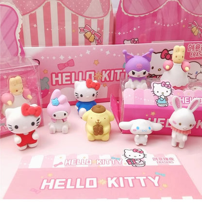 4 PCS Spider Rubbers Pencil Eraser Erasers Rubber for Kids School Stationary Party Favour Bag Fillers Gift Set (Hello kitty  4pcs)